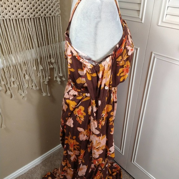 Some days lovin' floral cold shoulder maxi cut out size xs boho gypsy dress - Picture 7 of 13